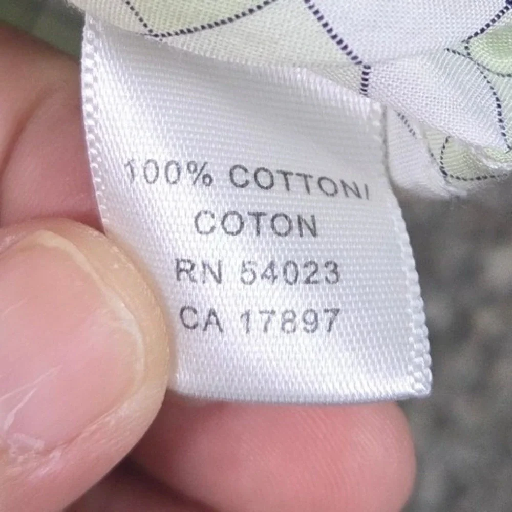 Banana Republic Button Down Mens L Green White Plaid Long Sleeve Dress Shirt